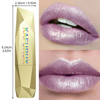 1 PC Glitter Shiny Metallic Lipstick Pearlescent Lip Tint,Long Lasting Lip Matte Lip Makeup Gifts for Women Lip Oil Cosmetic
