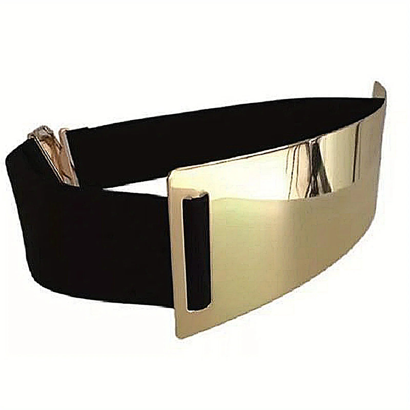 Punk-Elegant Metallic Glossy Wide Belt Waistband - Perfect for Y2K Dresses & Girdles! | Kimlud Mid Range Dress