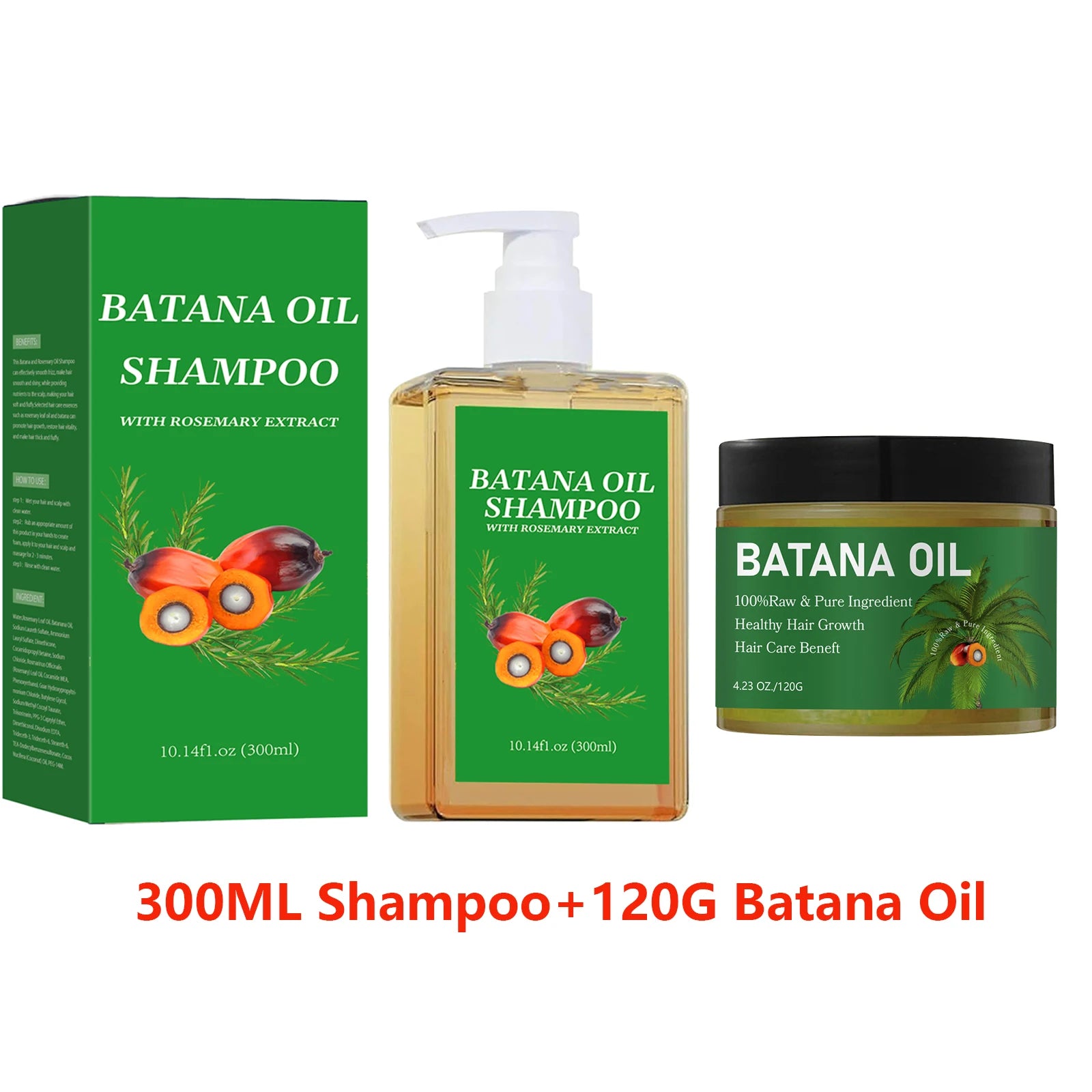Batana Oil Shampoo & Conditioner Set Hair Strengthens Anti Loss Restore Damaged Cleansing Dandruff Control Hair Growth...