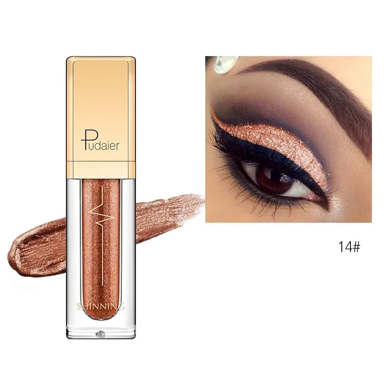 New Make Up Liquid Eyeshadow Waterproof Glitter Pigments Purple Gold Metalic Women Beauty Gel Eye Shadow Cream 18 Colors...