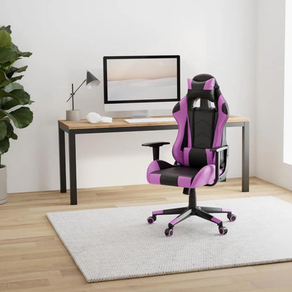 Modern-Depo Gaming Chair Recliner, Ergonomic Swivel Office Computer Desk Chair with Headrest Lumbar Support, Black Purple