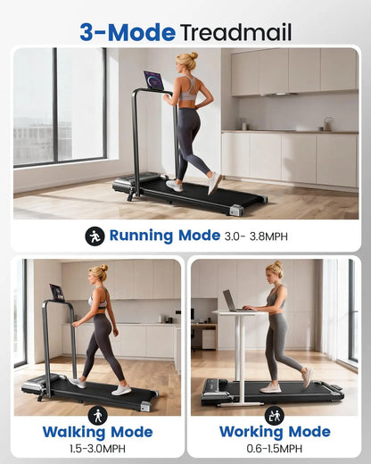 Walking Pad Treadmill with Handle Bar and Adjustable Incline, Compact Portable Treadmills for Home Office, 2.5HP, Customized - Kimlud