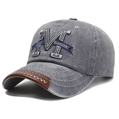 Hot Sale Unisex Baseball Cap M Letter Embroidery Dad Hat Women Men Outdoor Washed Cotton Cap