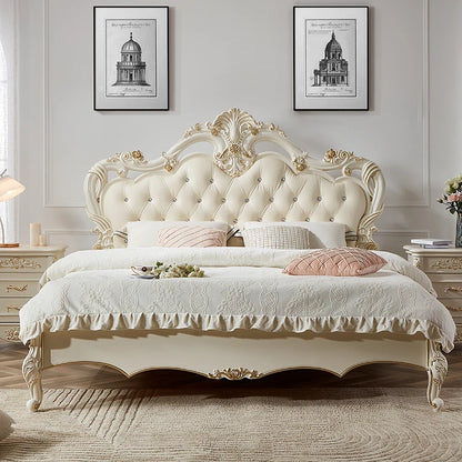 Princess France Bed Double Headboards Design Aesthetics Romantic Bed Bedroom Girls Wedding Muebles Lounge Suite...
