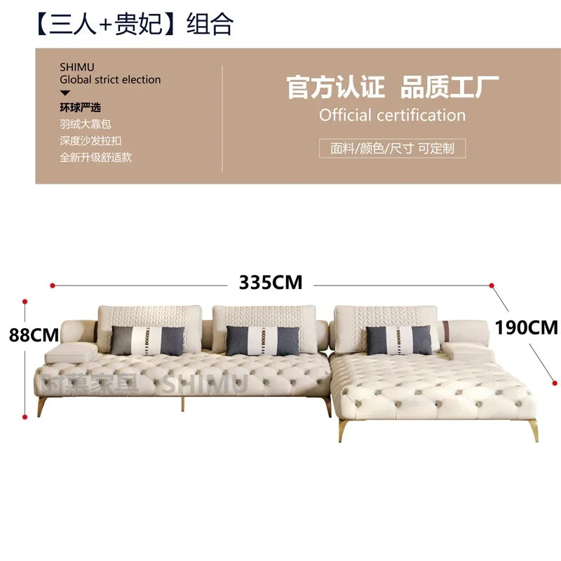 Italian Genuine Leather Sofas Sectional Modern Luxry Designer Loveseat Sofa 3 Piece Set Woonkamerbanken Living Room...