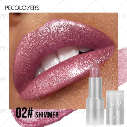 1PC Non-stick Cup, Waterproof, Long-lasting, Rich Colors, Fine Glitter, Pearlescent Lipstick, Ideal Christmas/Halloween Gift