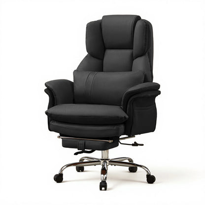 TCGBKAF Big and Tall Office Chair Executive Chair Brown PU Leather Criss Cross Chair with Adjustable Backrest and Flip...
