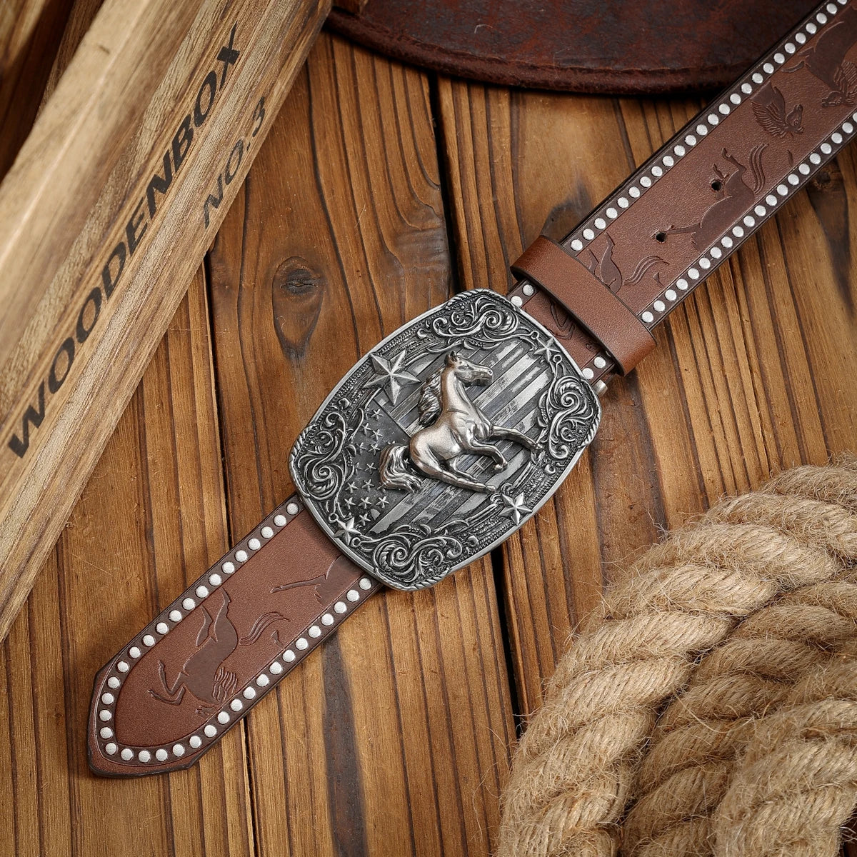 A Western-style PU belt with buckles suitable for both men and women, casual and retro, is perfect for daily outings |...