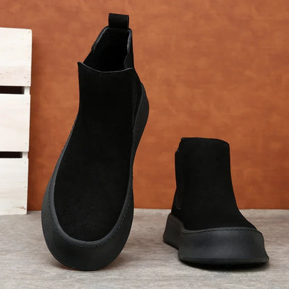 Luxury Slip on Safety Comfort Shoes Man Outdoors Chelsea Boot Leather Fashion Walking Shoes Men Autumn New Men's Boots
