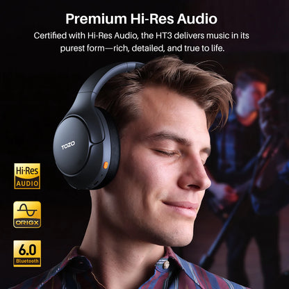 TOZO HT3 Headphones 2025 Autumn Winter AI Translater Headset Support APP Translate Over Ear Earphones Bluetooth Wired Connect