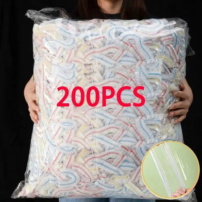 Disposable Food Cover Elastic Saran Wrap Fresh-keeping Lid Fruit Covers Cling Film Shower Caps Kitchen Storage Bags Organizer