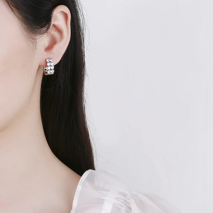 Wholesale Sweet Sapphire Earrings Jewelry Oval Shape Zircon Gemstone Stud Earrings Accessories Women Wedding Engagement...
