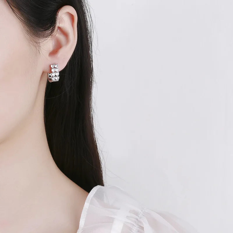 Wholesale Sweet Sapphire Earrings Jewelry Oval Shape Zircon Gemstone Stud Earrings Accessories Women Wedding Engagement...
