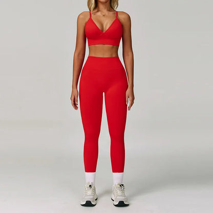 2/3PCS Seamless Sport Yoga Set Women's Breathable High Waist Fitness Sportwear Women Sports underwear Set Gym Workout Clothes - Kimlud