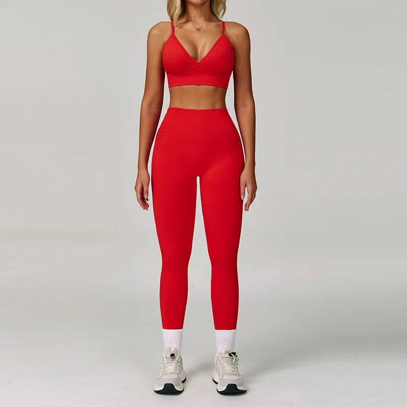 2/3PCS Seamless Sport Yoga Set Women's Breathable High Waist Fitness Sportwear Women Sports underwear Set Gym Workout Clothes - Kimlud