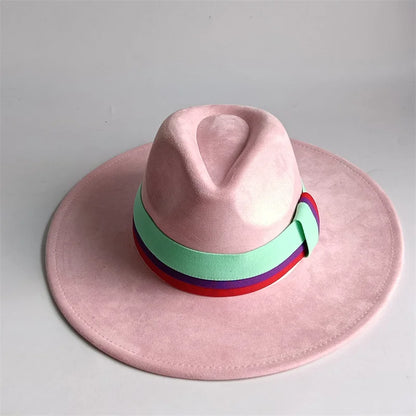 Grayish Brown Suede Hat Wide Brim 2026 NEW Fedora Hat Men Women Autumn Winter Felt Hats Classic Church Fedoras Chapeau...