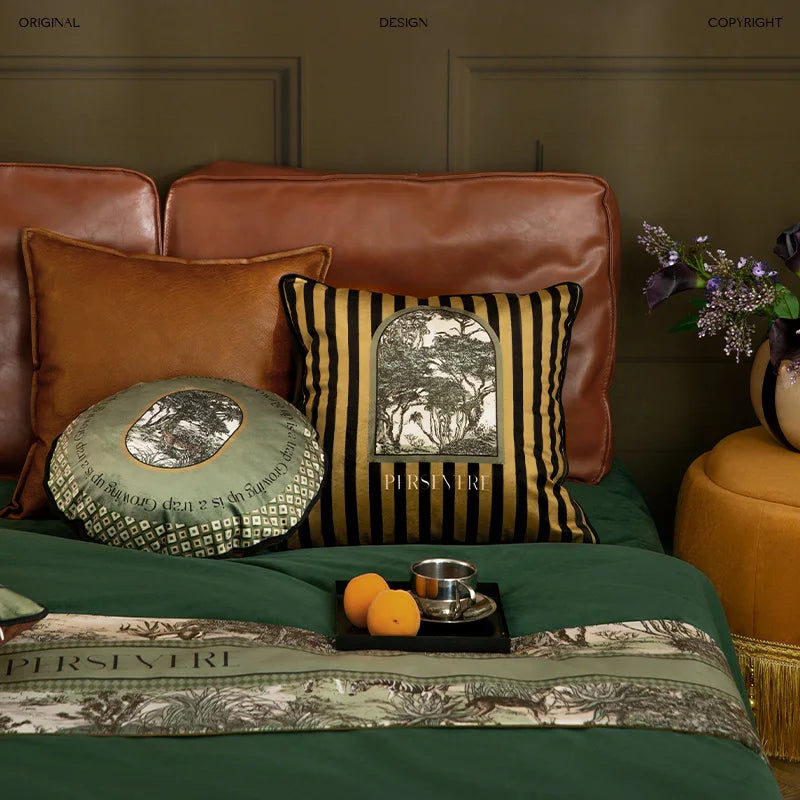 Green Jungle Wild Life Cushion Cover,Soft Qulity,Velvet Leopard Pillowcase,Shell Light,Luxury Designer Art Cushion,Home Decor - Kimlud