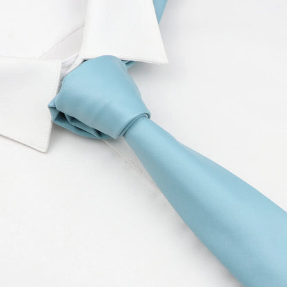 Men's New Novelty PU Leather Ties Casual Solid Colorful Red Black Blue Pink PU Neckties Necktie Wedding Business Suit...