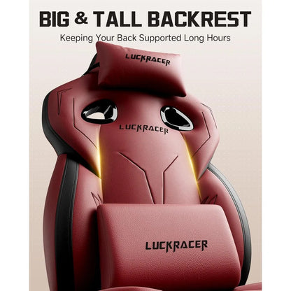 GTPLAYER Ergonomic Gaming Chair, High Back with Footrest, Wide Seat, Lumbar Support, Wine Red | Kimlud Gaming Luxury Chair