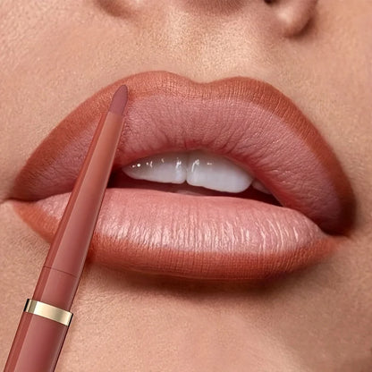 High Pigment Matte Nude Lip Liner Pencil, Waterproof Long Wear Smooth Retractable Lip Contour Makeup - Kimlud
