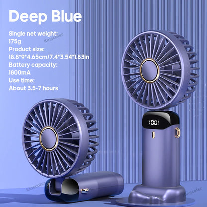 USB Mini Handheld Fan Cooler Portable Small Charging Fan Mini Silent Charging Desk Dormitory Office Student Gifts Long Enduranc
