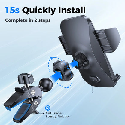 Joyroom Upgraded Car Phone Holder Military-Grade Protection Big Phone And Thick Cases Friendly Hands Free Air Vent Mount...