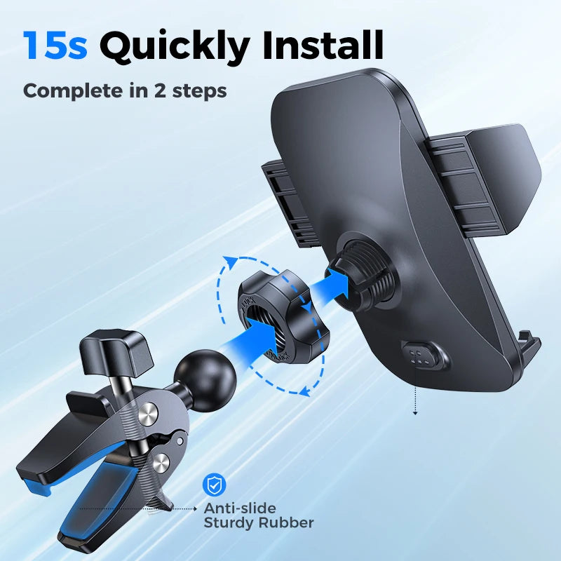 Joyroom Upgraded Car Phone Holder Military-Grade Protection Big Phone And Thick Cases Friendly Hands Free Air Vent Mount...