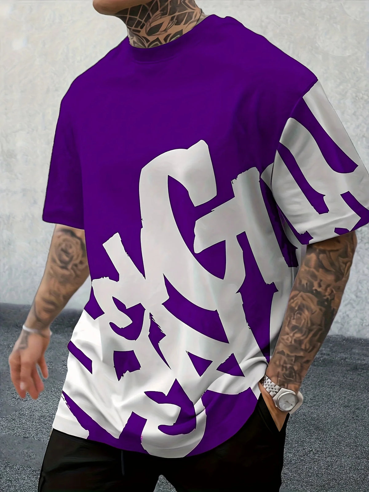 2025 New Summer Personalized Letter Printed Comfortable and Breathable Round Neck T-shirt Outdoor High Street Top