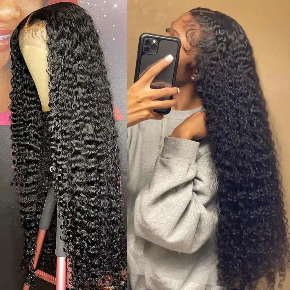 Curly Deep Wave 13x4 13x6 HD Lace Front Wig Pre Plucked 200% Density Water Wave 5x5 Glueless Wigs Human Hair For Black Women