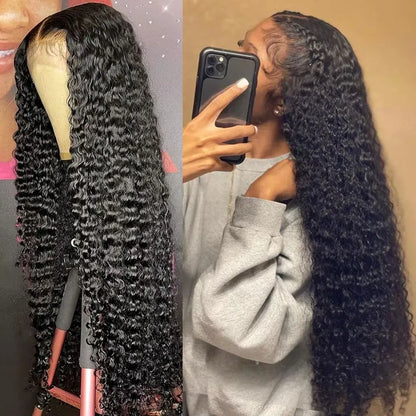 Curly Deep Wave 13x4 13x6 HD Lace Front Wig Pre Plucked 200% Density Water Wave 5x5 Glueless Wigs Human Hair For Black Women