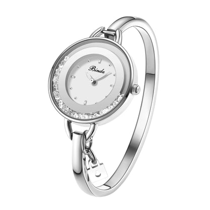 Binda Women’s Elegant Waterproof Quartz Watch – Rainbow Gold Stainless Steel Bracelet, Round Delicate Dial | Kimlud Mid...