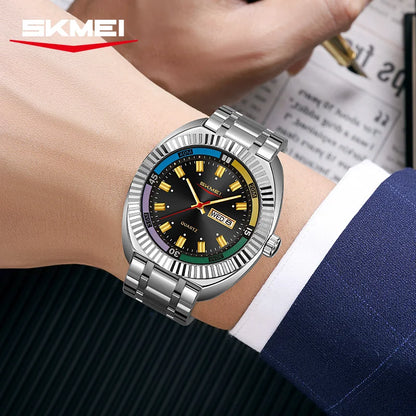 Men's quartz watch, fashionable business waterproof stainless steel watch, casual sports clock Reloj V179