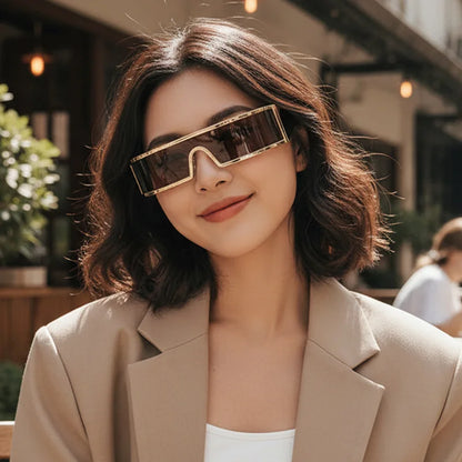 High-end Cyberpunk Style Men's Glasses, Fashionable Design with Future Tech Narrow Frames, Suitable for Parties and Gift-Giving