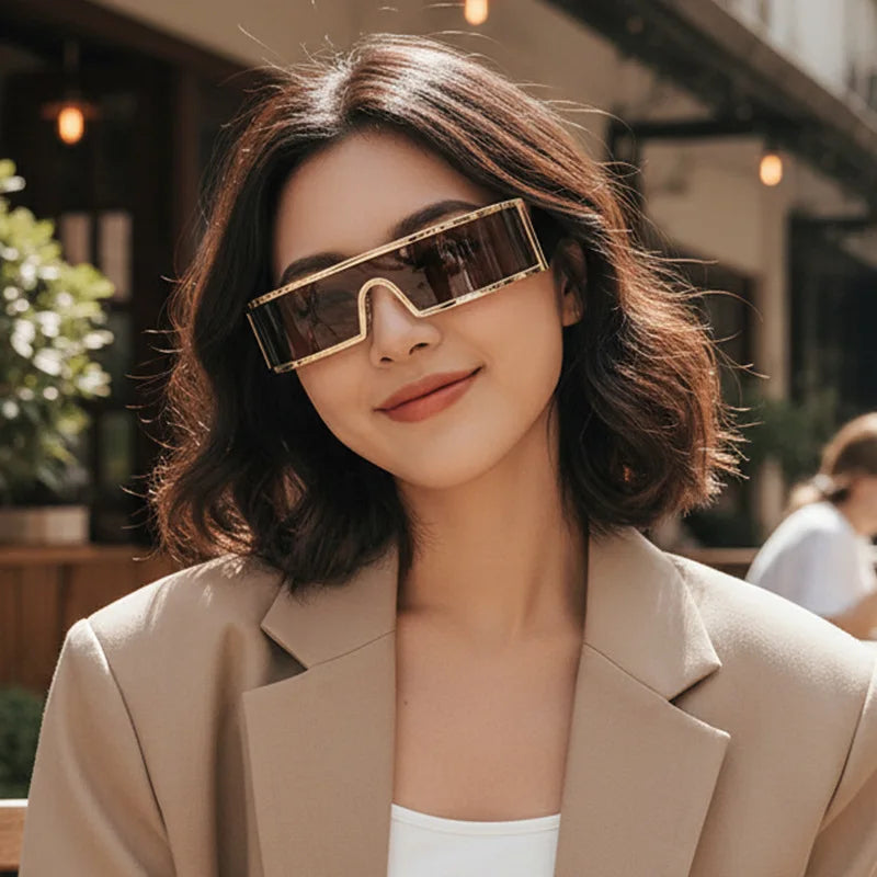 High-end Cyberpunk Style Men's Glasses, Fashionable Design with Future Tech Narrow Frames, Suitable for Parties and Gift-Giving