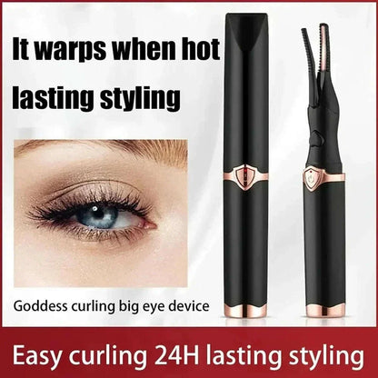 Electric Heated Eyelash Curler USB Rechargeable Eyelashes Quick Lasting Curling Comb&Clip Dual Use Makeup Eyelash Curler