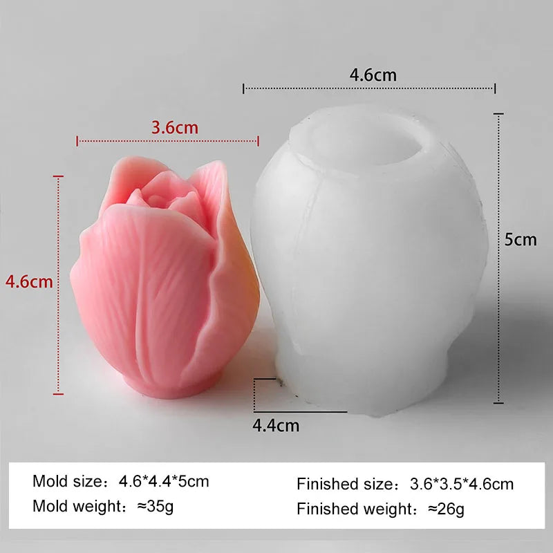 DIY Flowers Tulip Silicone Mold Handmade Scented Candle Plaster Resin Molds Homemade Cookies Chocolate Candy Baking Tool