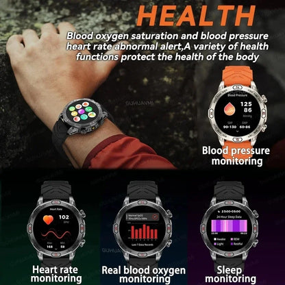2025 New Outdoor Military GPS Smart Watch Men 466*466 HD AMOLED Full Touch Screen Bluetooth Call IP68 Waterproof Smartwatches