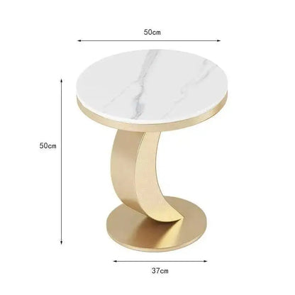 Iron Rock Plate Coffee Tables Nordic Living Room Furniture Home Italian Art Corner Table Light Bright Luxury Oval Side Table Set - Kimlud