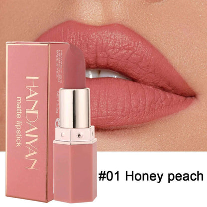HANDAIYAN Moisturizing Long-Lasting Matte Lipstick 6-Color Non-Stick Cup Show Temperament Sexy Nude Makeup Lipsticks Cosmetics