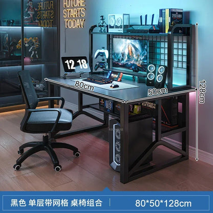 Home Office Table For Pc Gaming Desk Simple Desktop Computer Desks With Bookshelf Furniture Creative Reading Desk Gamer Table X