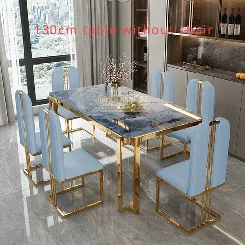 Flexible Luxury Table Chairs Modern Leg Metal Design Rectangular Dining Table Space Saving Funky Table A Manger Unique Furniture