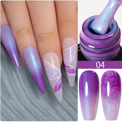 7.5ML Sparkling Reflective Glitter Gel Nail Polish Pink Purple Red Blue Colors Dark Flashing Nail Gel Soak Off UV Nail Varnish