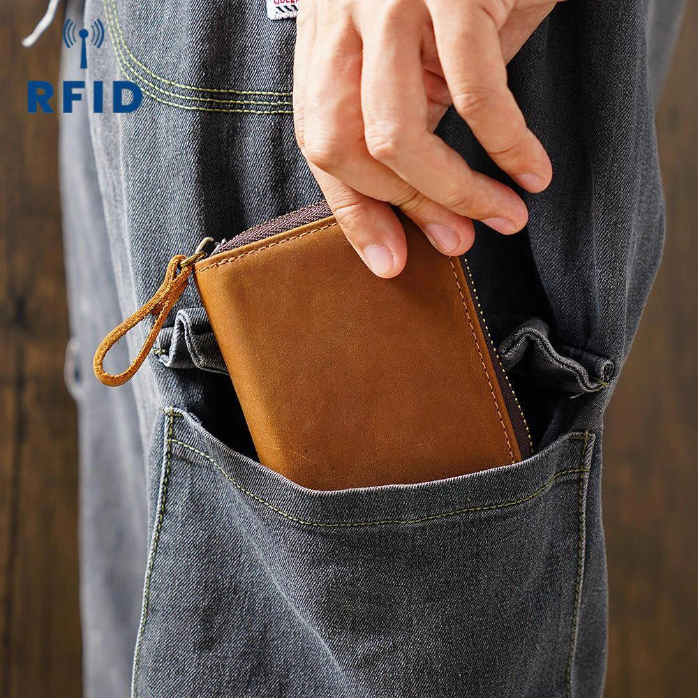 Large Capacity Card Holder with Multiple Slots Genuine Leather Vintage Coin Purse Accordion Wallet Multi-Card Organizer...