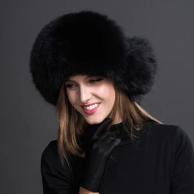 Women Natural Raccoon Fur Caps Ushanka Hats for Winter Thick Warm Ears Fashion Bomber Pom Pom Hat Lady Real Fox Fur Cap Pompon