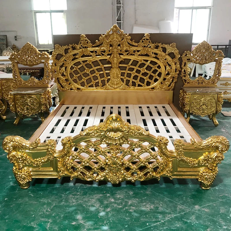 European Double Bed Adult Romantic Bedroom Light Luxury Princess Bed Unique Comfortable Designer Muebles Lounge Suite Furniture - Kimlud