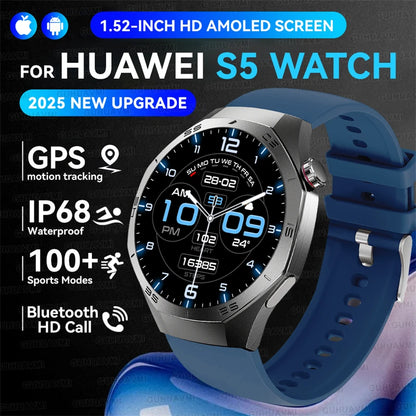 2025New GUHUAVMI GT5 Pro Smart Watch Men HD AMOLED Screen GPS Motion trajectory HeartRate Bluetooth Call 1.52" SmartWatch IP68