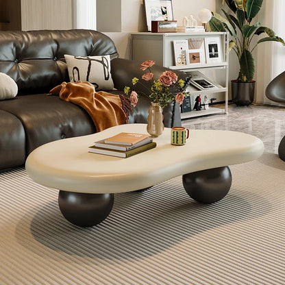 JC New European Style Living Room Furniture Irregular Coffee Table Brown Solid Wood Creative Cloud Coffee Table - Kimlud