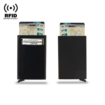 DIENQI Rfid Credit Card Holder Smart Minimalist Aluminium Metal Wallet Thin Pop-up Cardholder Wallets for Men Creditcard Case