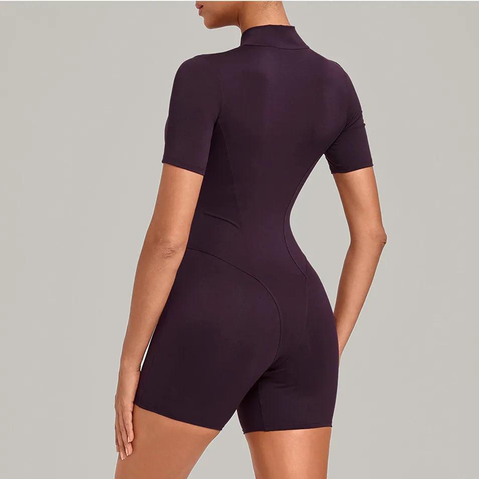 Triangle Back Women Fitness Yoga Set Sports Bodysuit Shorts One Piece Jumpsuit Gym Push Up Workout Legging Active Wear XP69