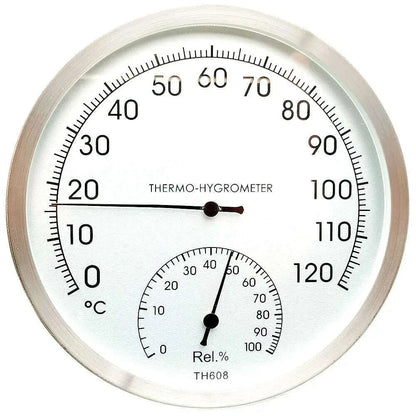 127mm Thermometer термометр Hygrometer Wall Hung Stainless Steel Indoor Outdoor Sauna Room Temperature Humidity Tester Monitor